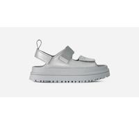 UGG® GoldenGlow Glossy Sparkles Sandal in Grey, Size 1, Polyester
