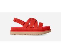 UGG® Goldenstar Gleam Sandal in Red Pepper, Size 8, Suede/Polyester