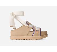 UGG® Goldenstar Hi Artistitch Sandal in Sand Multi, Size 6, Suede/Polyester/Cotton
