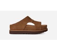 UGG® Goldenstar Hi Cutout Slide in Brown, Size 9, Leather/Polyester