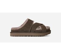 UGG® Greenport Cross Strap Slide in Dense Smoke, Size 7, Suede/Polyester
