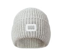UGG Kid's Chunky Rib Beanie - Cozy Winter Hat with Soft Acrylic-Nylon Blend, Warm and Stylish, Durable Knit Design, Light Grey, One Size
