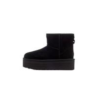 UGG® Classic Mini Platform for Kids in Black, Size 5, Suede/Polyester/Wool