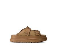 UGG® GoldenGlow Slide for Kids in Dark Sand, Size 9K, Synthetic/Polyester