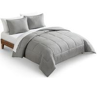 UGG Leonora Comforter Set with 2 Pillow Shams Lightweight Down Alternative Blanket Reversible Cozy Warm All Season Washable and Hypoallergenic Bedding Set, Full/Queen, Light Grey