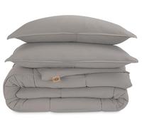 UGG Leonora Comforter Set with 2 Pillow Shams Lightweight Down Alternative Blanket Reversible Cozy Warm All Season Washable and Hypoallergenic Bedding Set, King, Light Grey