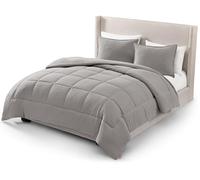 UGG Leonora Comforter Set with 2 Pillow Shams Lightweight Down Alternative Blanket Reversible Cozy Warm All Season Washable and Hypoallergenic Bedding Set, Full/Queen, Light Grey