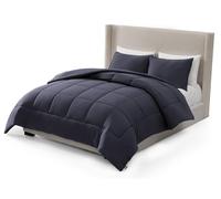 UGG Leonora Comforter Set with 2 Pillow Shams Lightweight Down Alternative Blanket Reversible Cozy Warm All Season Washable and Hypoallergenic Bedding Set, Full/Queen, Navy Blue