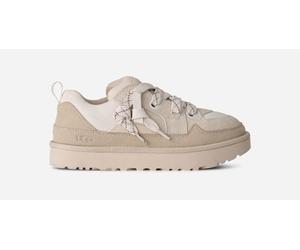 UGG® Lo Lowmel Trainer in White, Size 10, Suede/Polyester