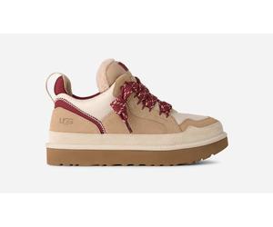 UGG® Lowmel Trainer in Driftwood/Biking Red, Size 8, Suede/Textile/Recycled Materials