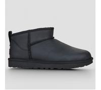 UGG® Classic Ultra Mini LTHR for Women in Black, Size 5, Leather/Polyester