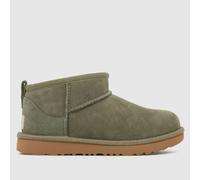 UGG Kids Classic Ultra Mini Boots in Green, Suede, Size: 13 UK 13 (EU 32½)