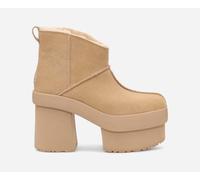 UGG® New Heights Platform Mini Boot in Brown, Size 9, Suede/Polyester