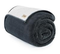 UGG Nita Twin XL/Twin Blanket Soft Fleece Blanket for Bed, Warm Fluffy Bedding, Oversized Throw for Couch, Machine Washable, 60-inch x 90-inch, Charco