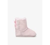 Ugg Pale Pink Baby Bailey Bow-embellished Suede and Shearling Booties Eur 18 / 2 Uk Kids