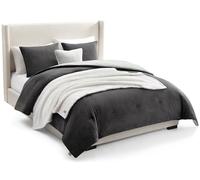 UGG Remina Comforter Set 5 Piece Bed in a Bag with Throw Blanket, Decorative Pillow, Shams, and Reversible Comforter Hypoallergenic Washable Luxury Warm Fluffy Bedding Set, Full/Queen, Charcoal Grey