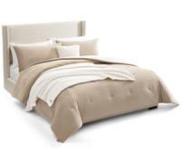 UGG Remina Comforter Set 5 Piece Bed in a Bag with Throw Blanket, Decorative Pillow, Shams, and Reversible Comforter Hypoallergenic Washable Luxury Plush Warm Fluffy Bedding Set, King, Brown Birch