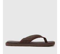 Seaside II Leather Flip Flops Luggage 9 UK