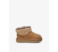 UGG UGG Kids' Classic Ultra Mini Maxi Curly Suede and Sheepskin Boots Brown Eur 22 /5.5 UK Kids