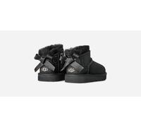 UGG® Ultra Mini Bailey Bow Boot in Black, Size 10, Polyester/Wool