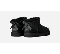 UGG® Ultra Mini Bailey Bow Boot in Black, Size 4, Polyester/Leather