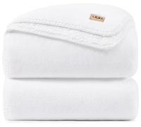 UGG Whitecap Queen Blanket, Plush Fleece, 90" x 90", White