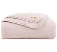 UGG Plush Twin Blanket, Soft Cozy Fleece Blanket for Bed, Luxury Fluffy Oversized Throw for Couch, Washable Hypoallergenic Twin Bedding, 66" x 90", Quartz Pink (Whitecap)