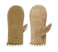 UGG Women's UGGFluff Scalloped Mittens - Genuine Leather Shell, Chestnut, L/XL