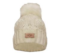 UGG Women's Cable Beanie Pom Hat, Cream, One Size