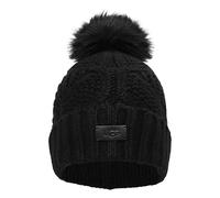 UGG Women's Cable Beanie with Pom, Black, One Size