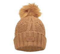 UGG Women's Cable Beanie with Pom, Chestnut, One Size