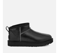 UGG® Classic Ultra Mini Leather Regenerate Boot in Black, Size 4, Leather/Polyester/Wool