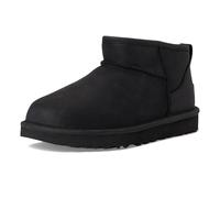 UGG Women's Classic Ultra Mini Lthr Fashion Boot, Black, 10 UK