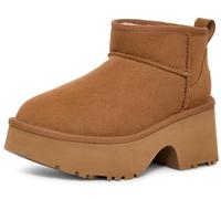 UGG® Classic Ultra Mini New Heights Boot in Brown, Size 4, Suede