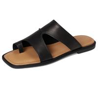 UGG Women's Matira Flat Sandal, Black Leather, 7.5 UK