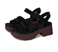 UGG Women's New Heights Ankle Strap Sandal, Black, 8 UK