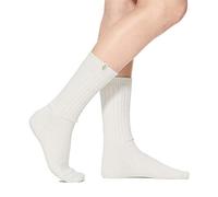 UGG Women's Rib Knit Slouchy Crew Casual Sock, White, One Size