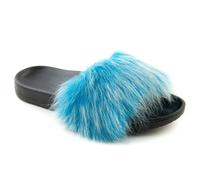 UGG Women's Royale Fur Flip Flops Blue 36