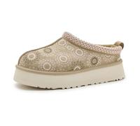 UGG Women's Tazz Sun Stitch Slipper, Mustard Seed, 6
