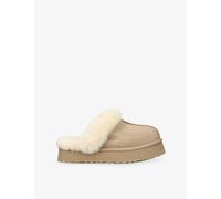 UGG Womens UGG Disquette Shearling-Lined Suede Slippers Beige Eur 37 / 4 UK Women