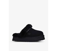UGG Womens UGG Disquette Shearling-Lined Suede Slippers Black Eur 37 / 4 UK Women