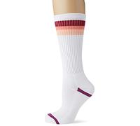 UGG Women's W Clare Three Stripe Crew Sock, Sweet Plum Multi, 3.5-8.5 UK