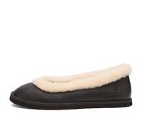 UGG Women's Zora Leather Ballet Flat Black UK 7