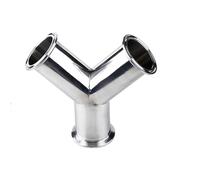 UGGOVXWZH 19 25 32 38 45 51-108 mm Pipe OD 1.5" 2" 2.5" 3" 3.5" 4" Tri Clamp 304 Stainless Y Shaped 3 Ways Sanitary Pipe Fitting Homebrew(32mm Pipe OD K50.5)
