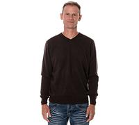 UGHOLIN Men's 100% Yak V-Neck Knitted Jumper, Brown, L