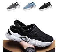 UGIF Mens Orthopedic Hollow-Out Summer Sandals, Breathable Mesh Net Sandals, Non-Slip Lightweight Comfortable Slippers, Summer Casual On Home Shoes Indoor Outdoor Mules, for Beach