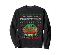 Ugly Chirstmas Sweater Ramen Cat Cute Kawaii Manga Anime Sweatshirt