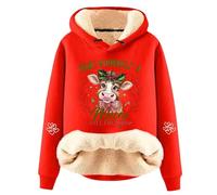 Ugly Christmas Hoodies for Women, Funny Cute Xmas Print Holiday Sweatshirt, Ladies Winter Oversized Long Sleeve Pullover Tops, Christmas Sweatshirts for Women, Lightweight Fall Clothes