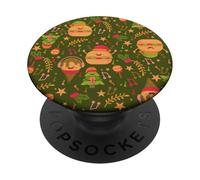 ugly christmas ice cream santa burger music notes fast food PopSockets Adhesive PopGrip
