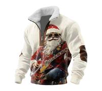 Ugly Christmas Jumper Men's High Neck Fleece Half Zip 3D Printed Father Christmas Funny Pullover Men's Winter Christmas Jumper Pullover Creative Funny Sweatshirt Oversized Sweatshirts Ugly Christmas
